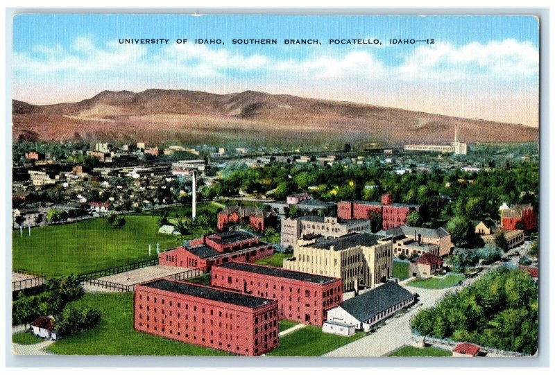 c1940's University Of Idaho Southern Branch View Pocatello Idaho ID Postcard