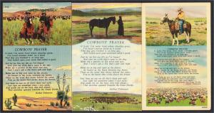 Cowboys Prayer Life Poem Lot of 3 Linen Postcards 1940s