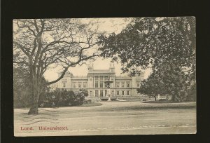 Postmark 1909 Tanebro Sweden Lund University UPU Postcard