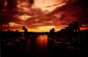 Florida Fort Lauderdale Sunset Over Mysterious New River