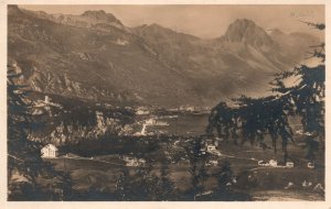 Vintage Postcard Panorama Mountains and Grounds Maloja Switzerland