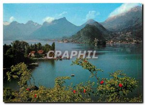 Modern Postcard Lake Annecy The lake and Bauges