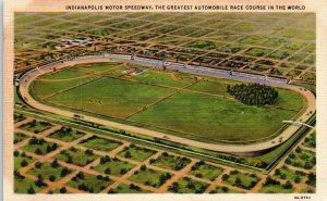 1933 Aerial View Indianapolis Motor Speedway Auto Racing Postcard