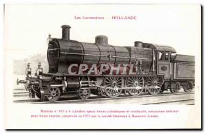 Postcard Old Train Locomotive Holland Machine 693