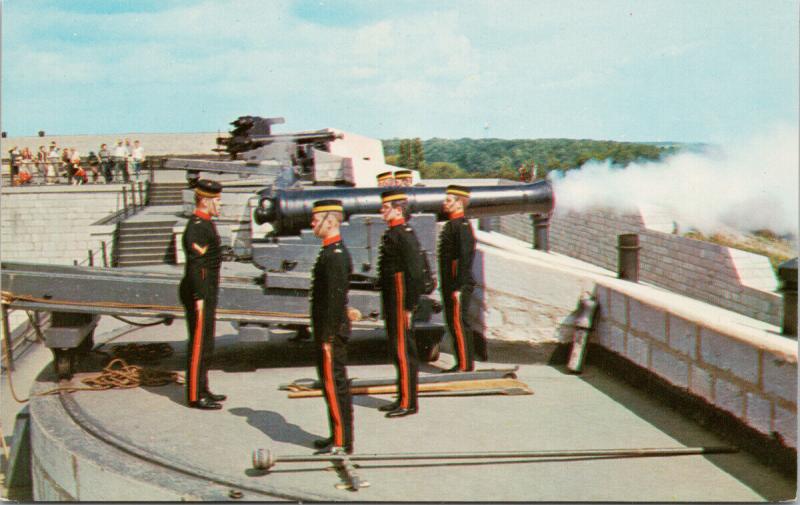 Firing Cannon at Fort Henry Kingston Ontario ON UNUSED Vintage Postcard D95