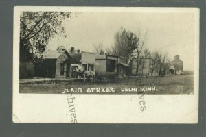 Delhi MINNESOTA RPPC 1911 MAIN STREET nr Redwood Falls Renville Belview Echo