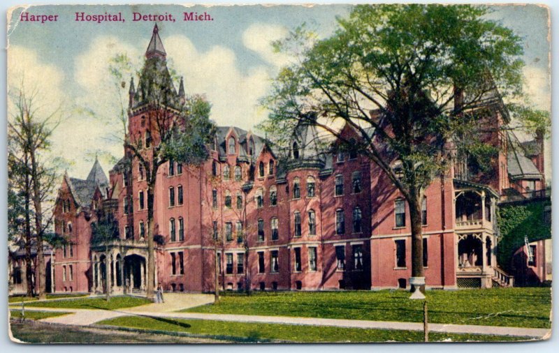 Postcard - Harper Hospital - Detroit, Michigan