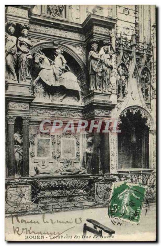 Old Postcard Rouen Tomb of the Duke of Breze