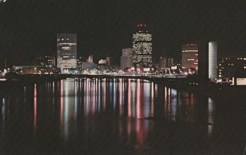 Night View of Rochester, New York - across the Genesee River