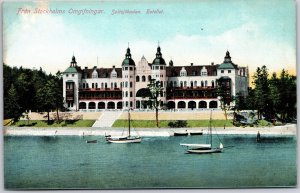 Fran Stockholms Omgifningar Saltsjobaden Hotellet Sweden Boats Postcard