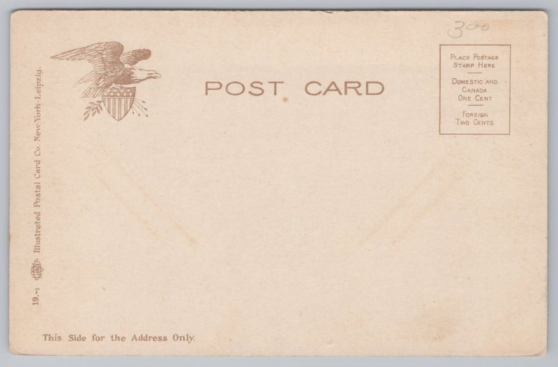 Dayton Ohio~Lob Cabin~Lady in Front Yard~Vintage Postcard