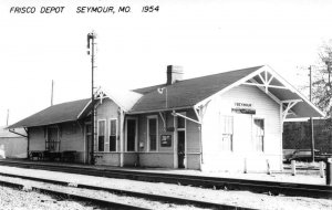 Seymour Missouri Frisco Depot Train Station Real Photo Vintage Postcard AA61383