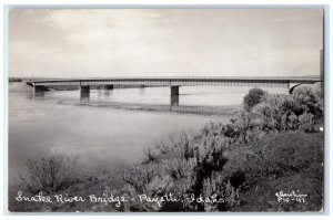 1954 Snake River Bridge Payette Idaho ID Christian PPPC Photo Antique Postcard