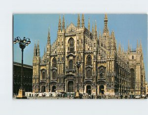 Postcard The Cathedral from Across Piazza del Duomo Milan Italy