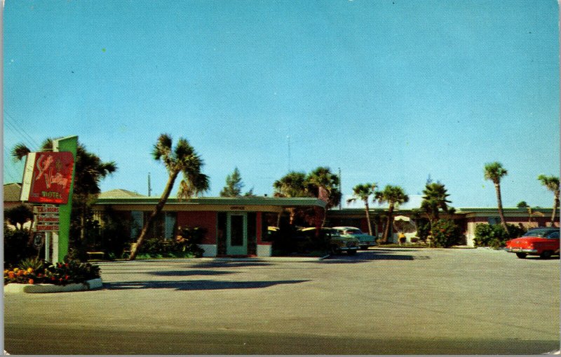 Vtg Daytona Beach Florida FL Sun Valley Motel 1950s Chrome Postcard