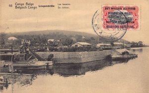 Belgian Congo Leopoldville Kinshasa Bassins Port postcard B983