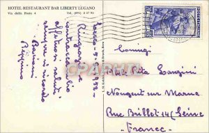 Postcard Modern Hotel Restaurant Bar Liberty Lugano via della Posta