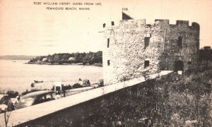 Pemaquid Beach ME Maine 1956 Fort William Henry Dates From 1692 Vintage Postcard