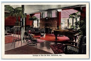 c1910's Lounge Of The De Soto Interior Scene Savannah Georgia GA Postcard