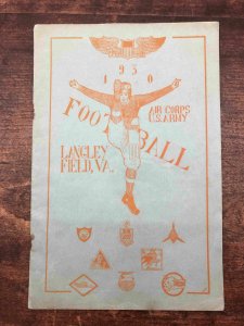 US Army Langley Field vs Cambell College 1930 Football Program Vintage AA53557