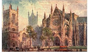 Tuck Oilette Westminster Abbey & St Margaret's Church Postcard