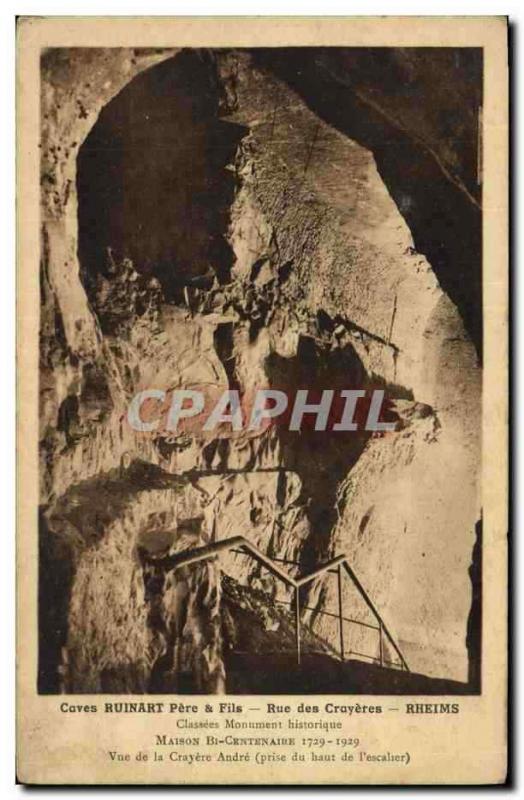 CPA Grotte Grottes Caves Ruinart Pere & Fils Rue des Crayeres Rheims Vue de la C