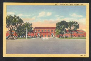 OGDEN UTAH RAILROAD DEPOT TRAIN STATION VINTAGE POSTCARD