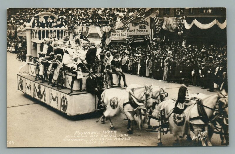 PHILADELPHIA PA FOUNDERS WEEK 1908 ANTIQUE REAL PHOTO POSTCARD RPPC