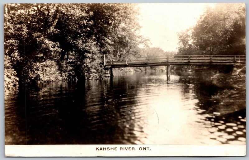 Postcard RPPC c1931 Kashe River Ontario Scenic Muskoka Region Split Ring Cancel