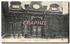 Old Postcard Pontigny L & # 39Abbaye the sculpted door
