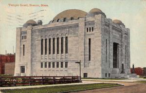 Boston Massachusetts Temple Israel Jewish Antique Postcard J58240