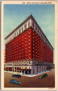 Cleveland OH-Ohio, 1950 Hotel Statler Street View, Architecture Vintage Postcard