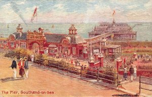 England The Pier Southend-on-Sea Art vintage postcard