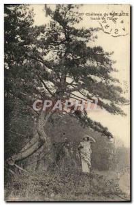 Postcard Old Sceaux Chateau statue winter