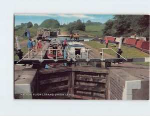 Postcard Hatton Flight, Grand Union Canal, Hatton, England