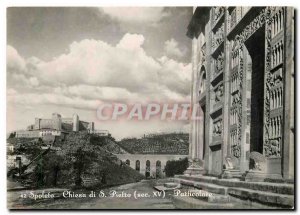 Postcard Modern Spoleto Chiesa di S Pietro Particolate