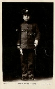 korea coree, Crown Prince Uimin Yi Un in Uniform, Medals (1910s) Rotary RPPC (1)