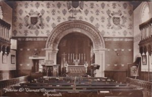 Wales Monmouth Interior St Thomas Church Real Photo