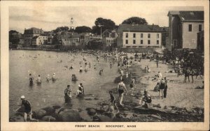 Rockport Massachusetts MA Beach Scene Albertype c1940s Postcard