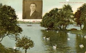 Germany - Hamburg. Partie an der Alster. RPPC of John pasted on front.