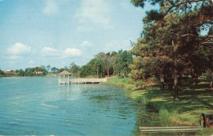 Covered Boat Dock Silver Lake Delaware Postcard 2R3-496