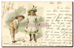 Postcard Old Children Skipping Rope