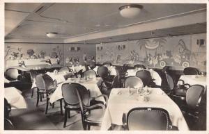 Norddeutscher Lloyd Bremen ocean liner Europa dining room real photo pc Z41367