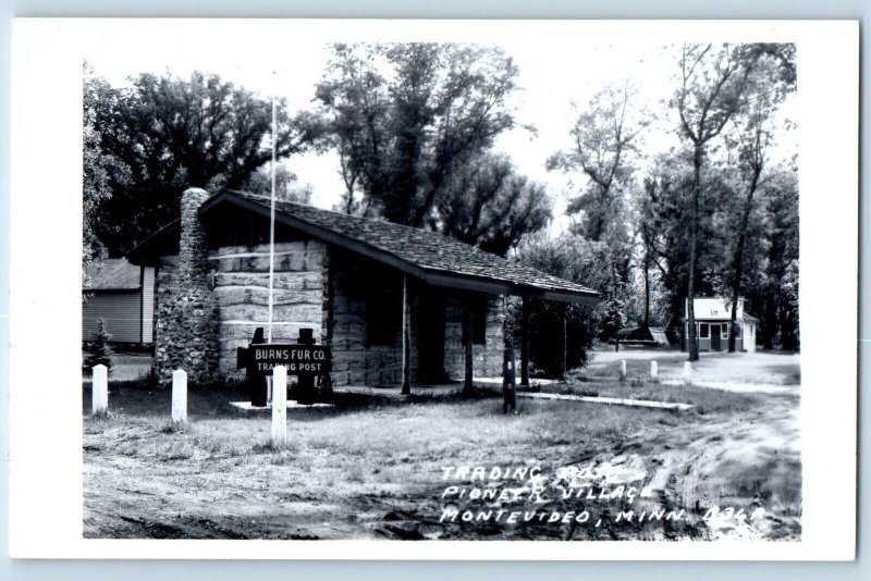 Montevideo Minnesota MN Postcard RPPC Photo Trading Post Pioneer Village c1940's