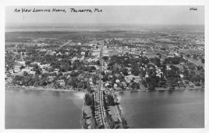 Palmetto FL Aerial View Looking North Real Photo Postcard