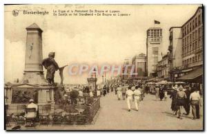 Old Postcard Blankenberghe La Digue and Bruyne Monument and Lippes
