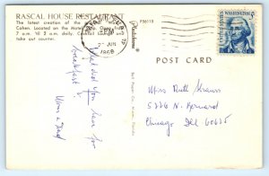 Miami FL Rascal House Restaurant Angel Devil Sandwich Shop Postcard