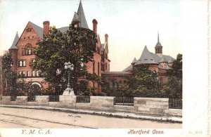 HARTFORD, Connecticut CT   YMCA Street View~Iron & Brick Fence ca1900's Postcard