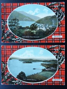 Scotland Clan SCOTT Tartan & Image x 2 c1918 Postcard by Philco