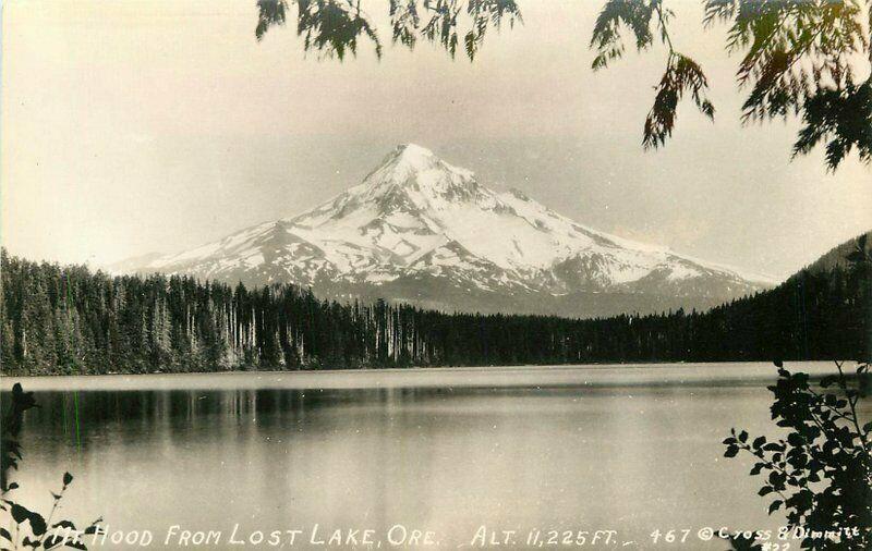 1940s Lost Lake Oregon Mt Hood Dimmitt RPPC Photo Postcard 2298